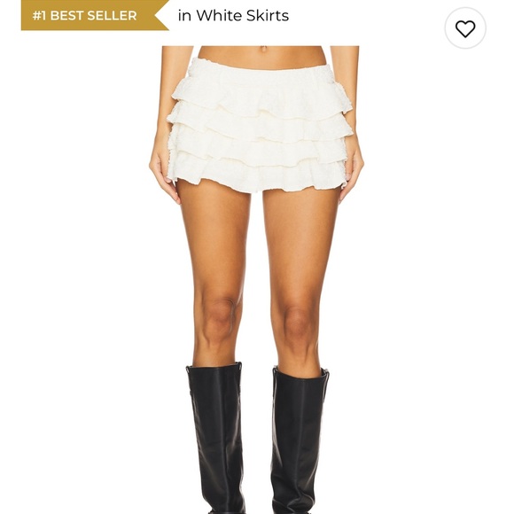 Lioness Dresses & Skirts - Lioness White Ruffled Mini Skirt